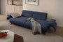 Atelier Del Sofa Bonjo Walnut - Sofá de 3 Plazas Azul Marino
